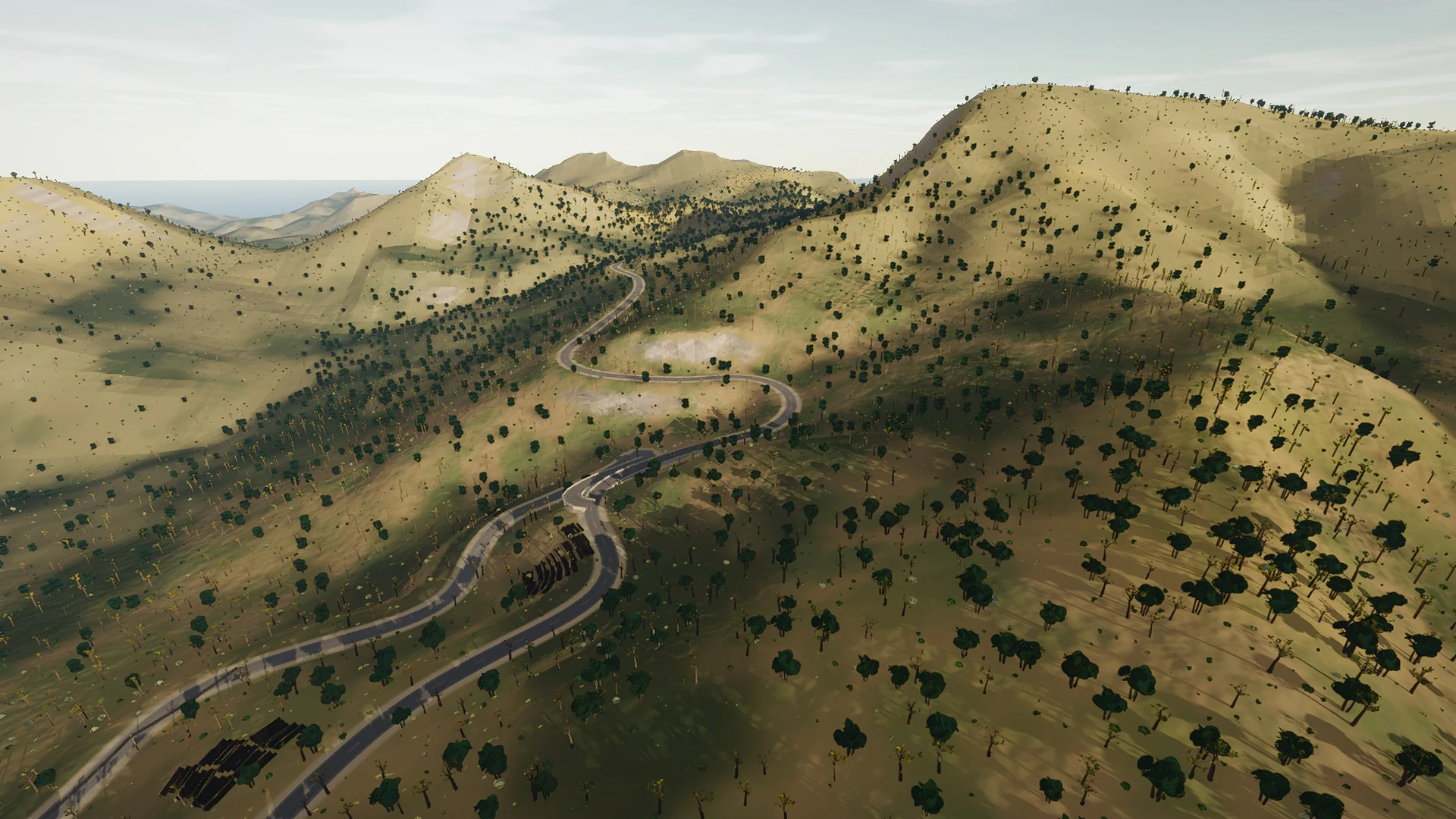 In-game view captured on Camí de sa Coma Freda, a cycling route in Serra de Tramuntana