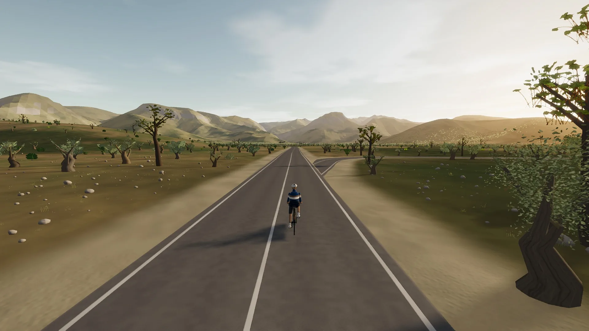In-game view captured on The s’Esgleieta Crossing, a cycling route in Palma & Southwest