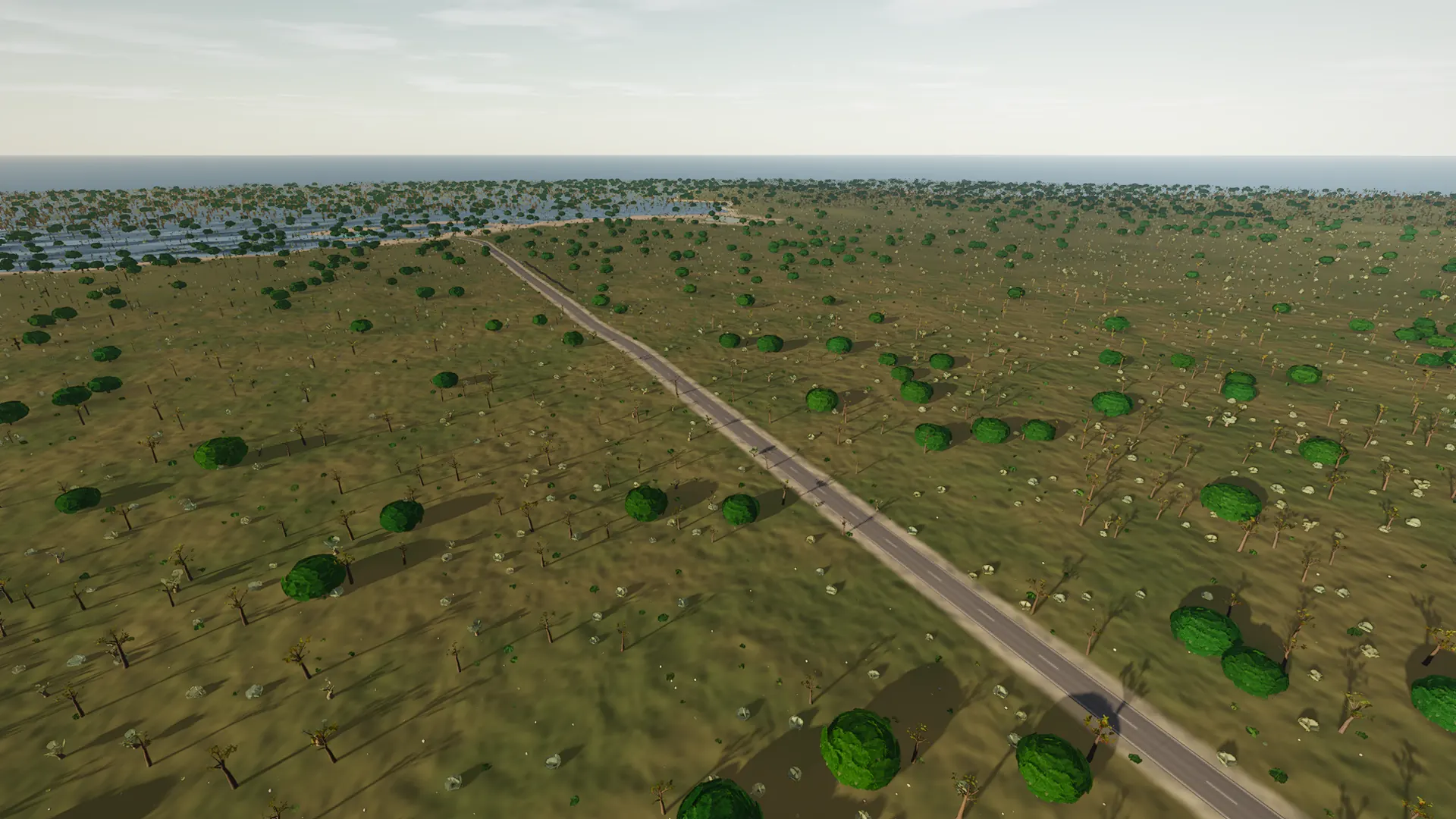 In-game view captured on The Marina de Llucmajor Arm, a cycling route in Migjorn & South