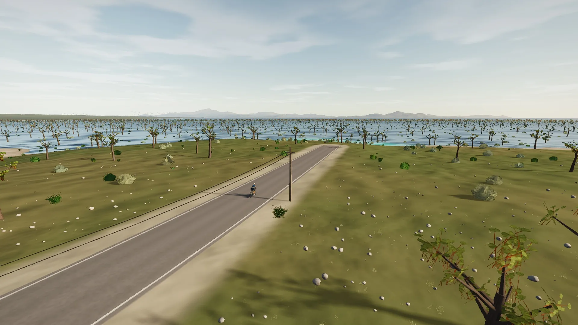 In-game view captured on s’Estanyol — the Montferrutx Branch, a cycling route in Migjorn & South