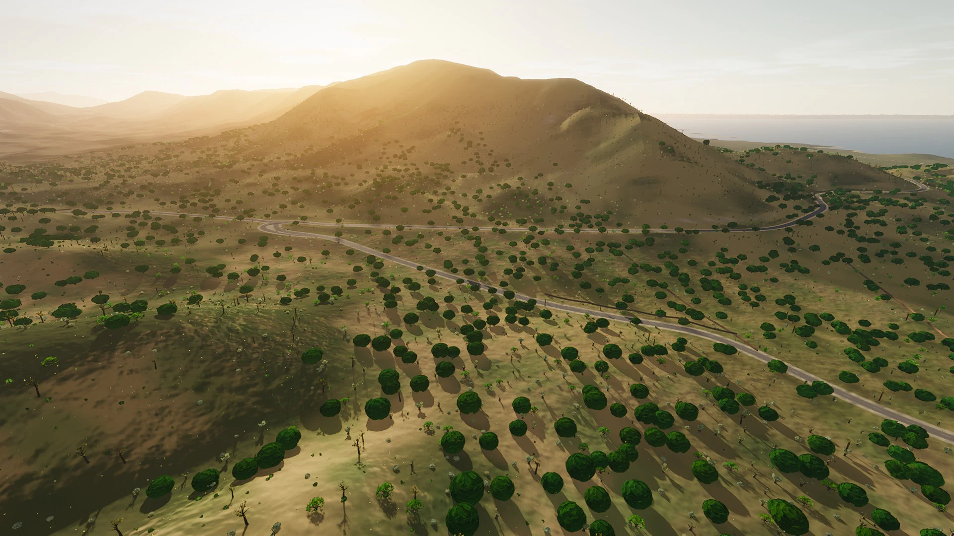 In-game view captured on Santa Ponça to Galatzó, a cycling route in Serra de Tramuntana