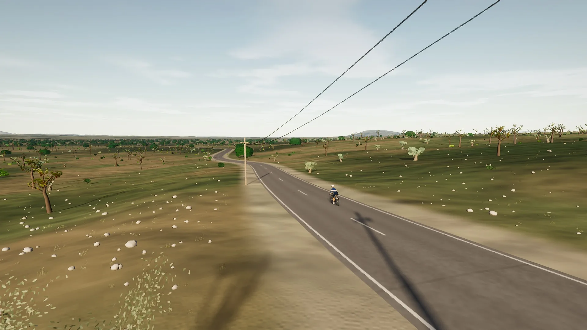 In-game view captured on The Sencelles Transect, a cycling route in Palma & Southwest