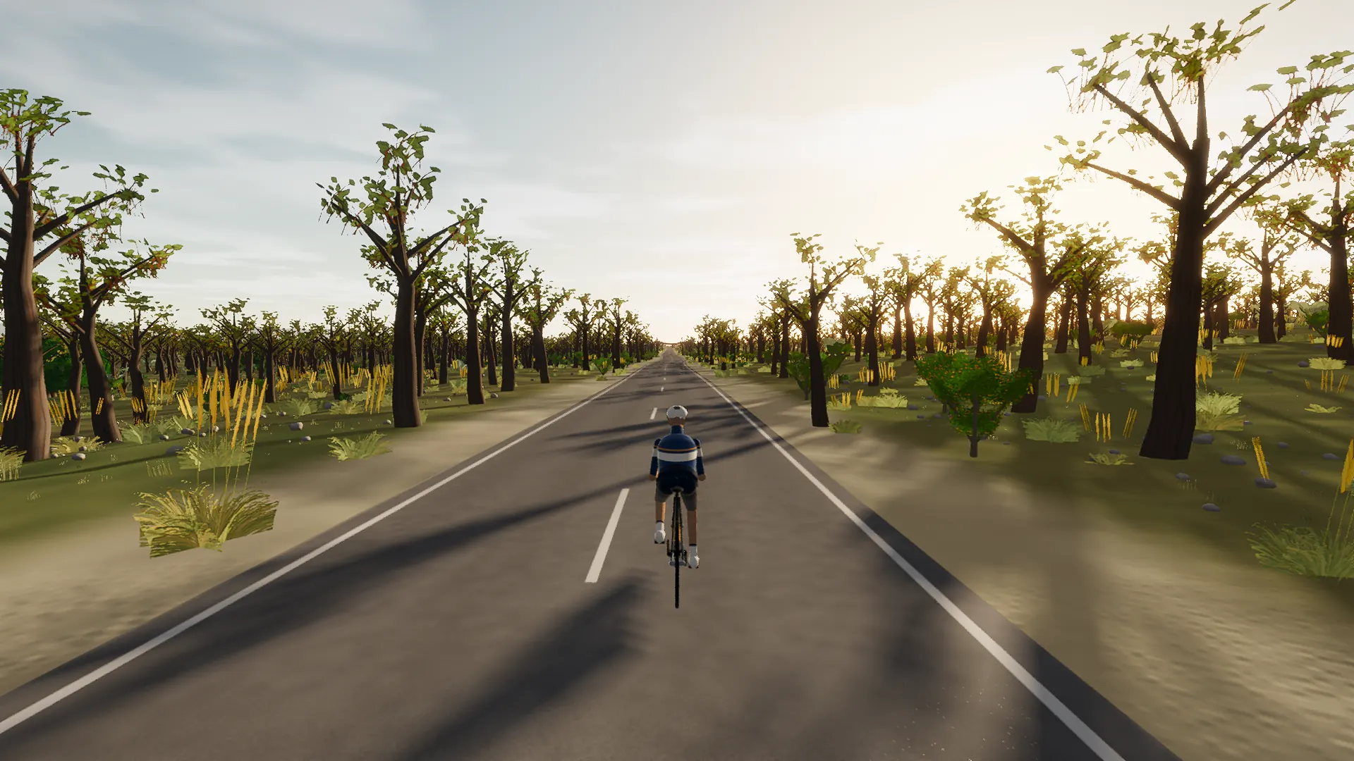 In-game view captured on The Carretera Militar, a cycling route in Migjorn & South