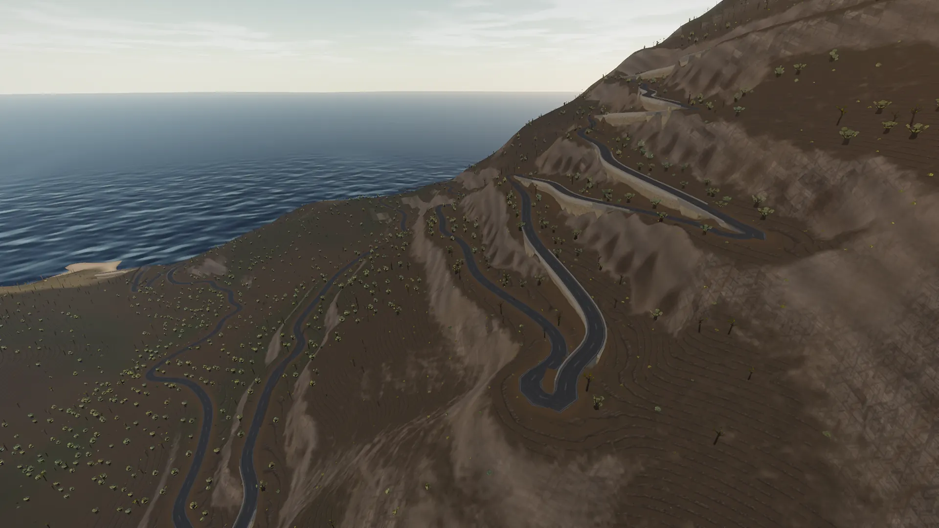 In-game view captured on Port de Valldemossa, a cycling route in Serra de Tramuntana