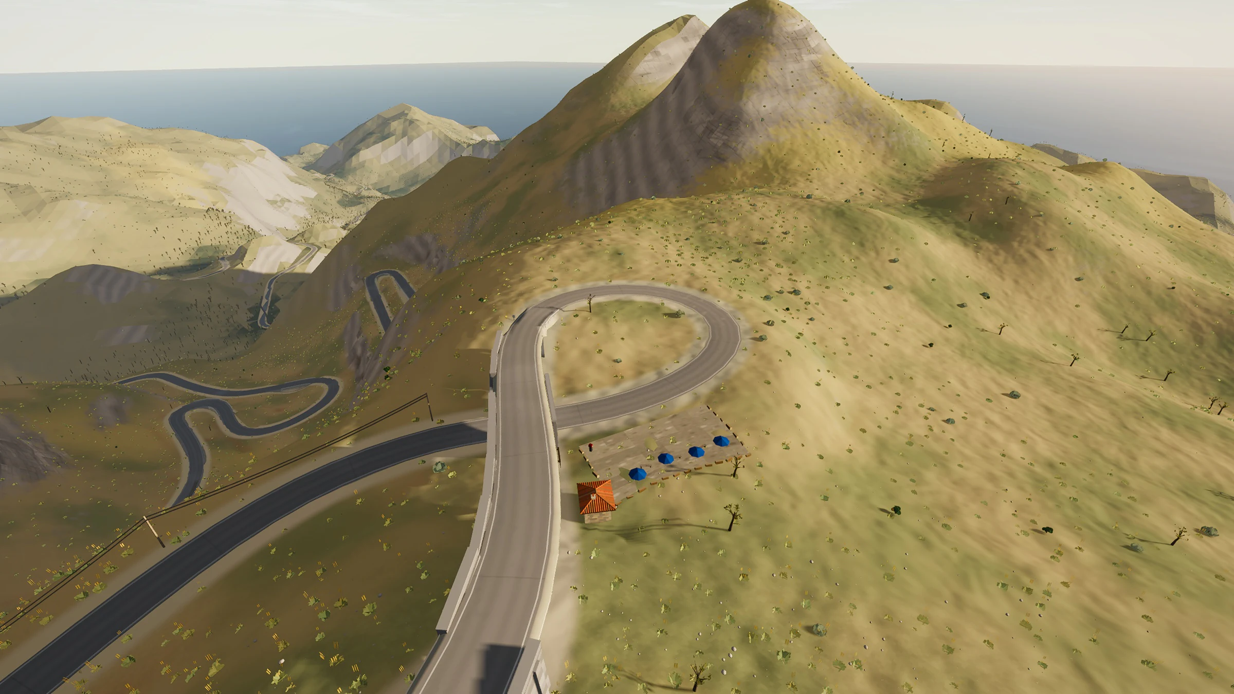 In-game preview of The Sa Calobra Climb