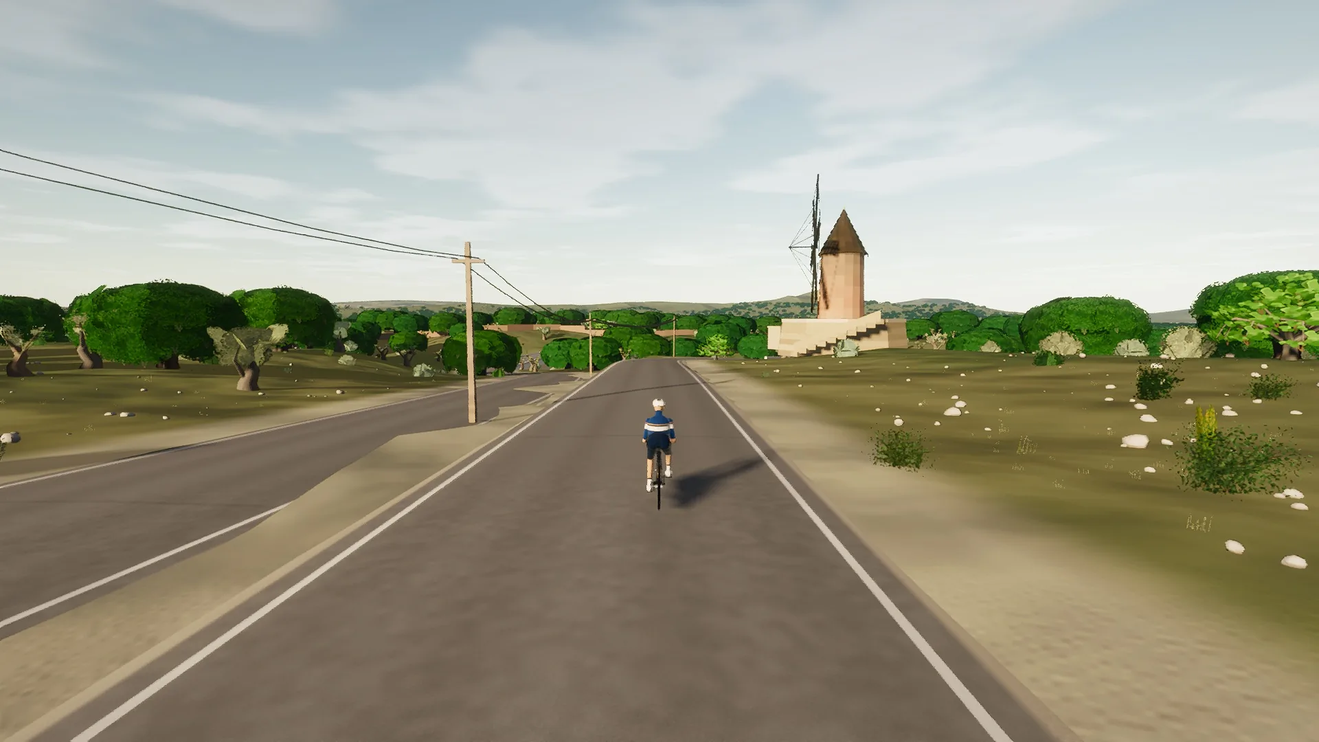 In-game view captured on The Santa Ponça Couplet, a cycling route in Palma & Southwest