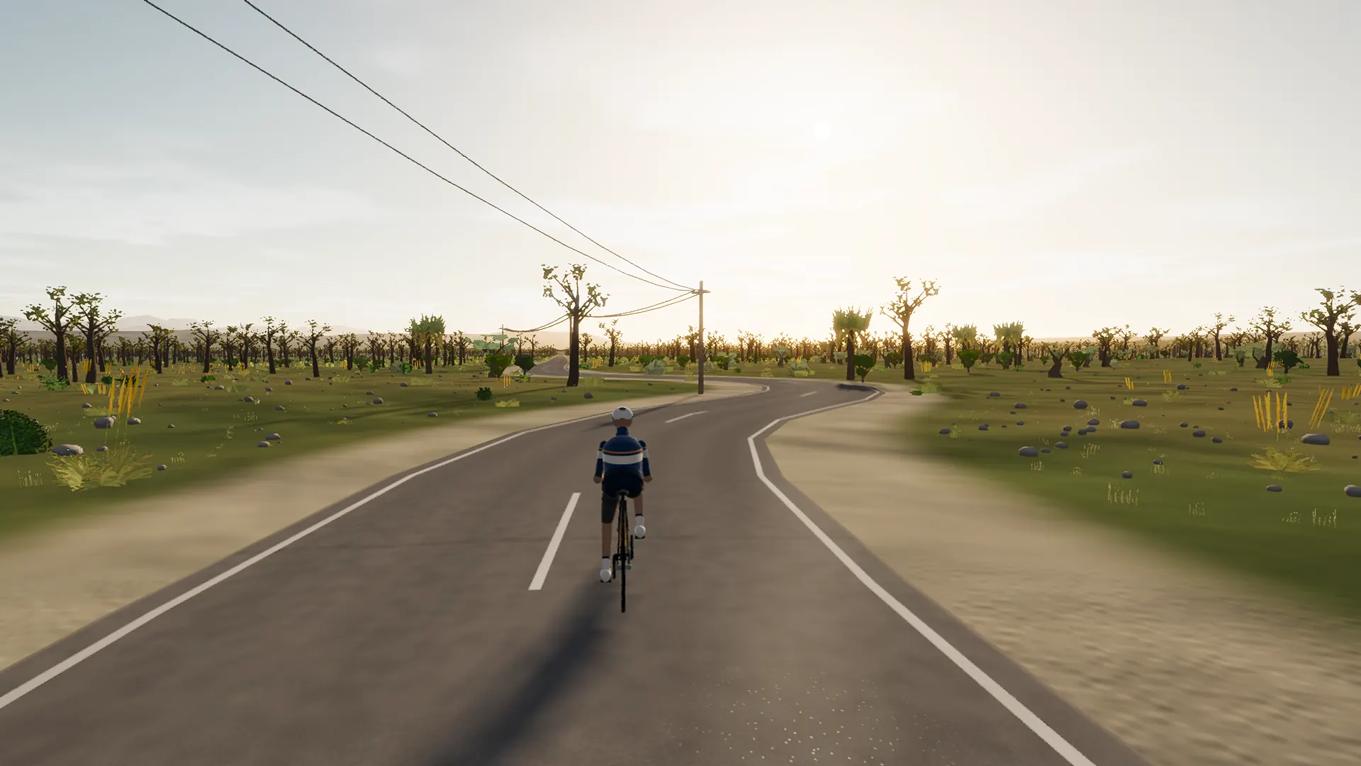 In-game view captured on Camí de la Síquia, a cycling route in Palma & Southwest