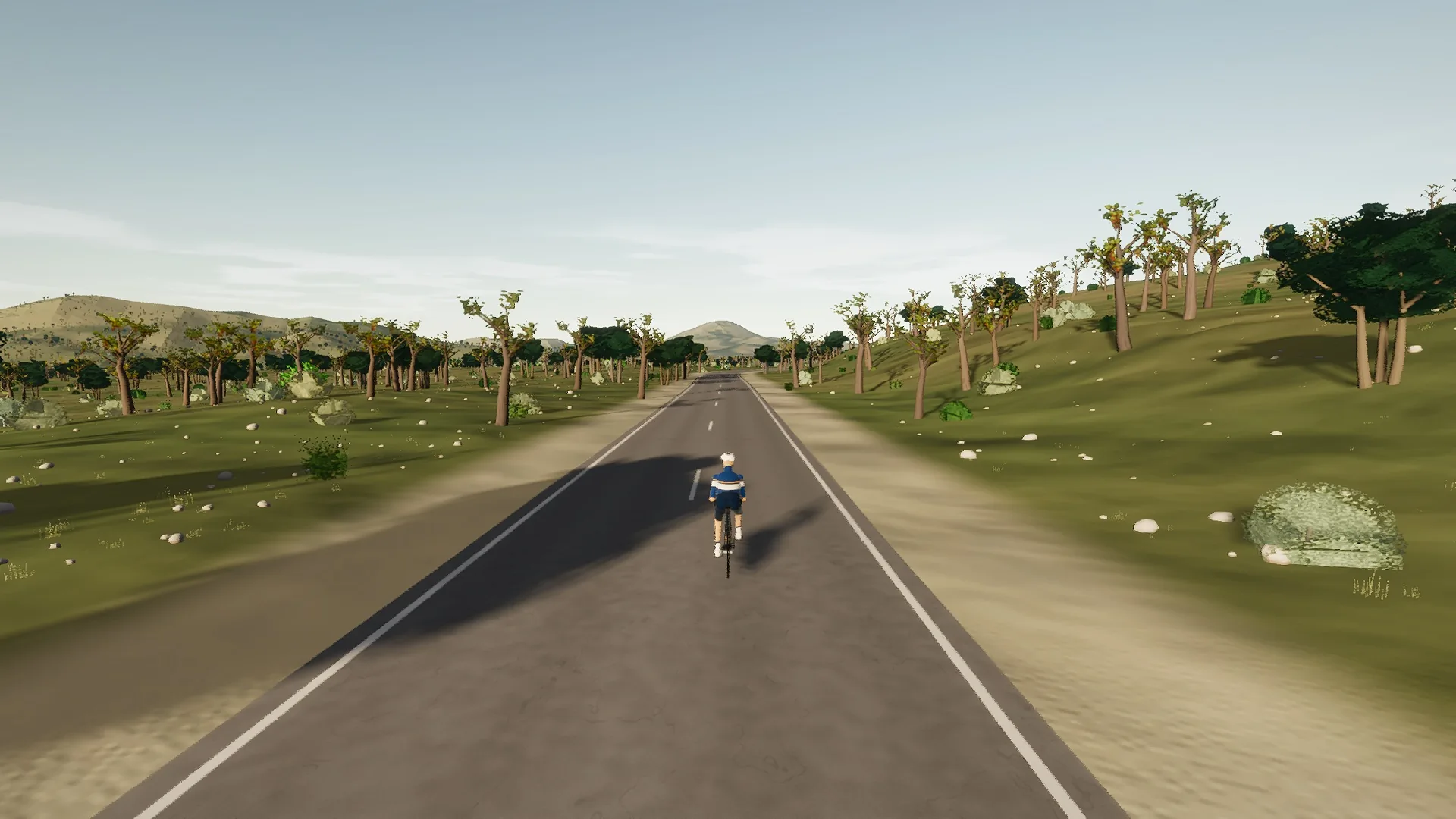In-game view captured on The Son Servera rungs, a cycling route in Llevant & East Coast