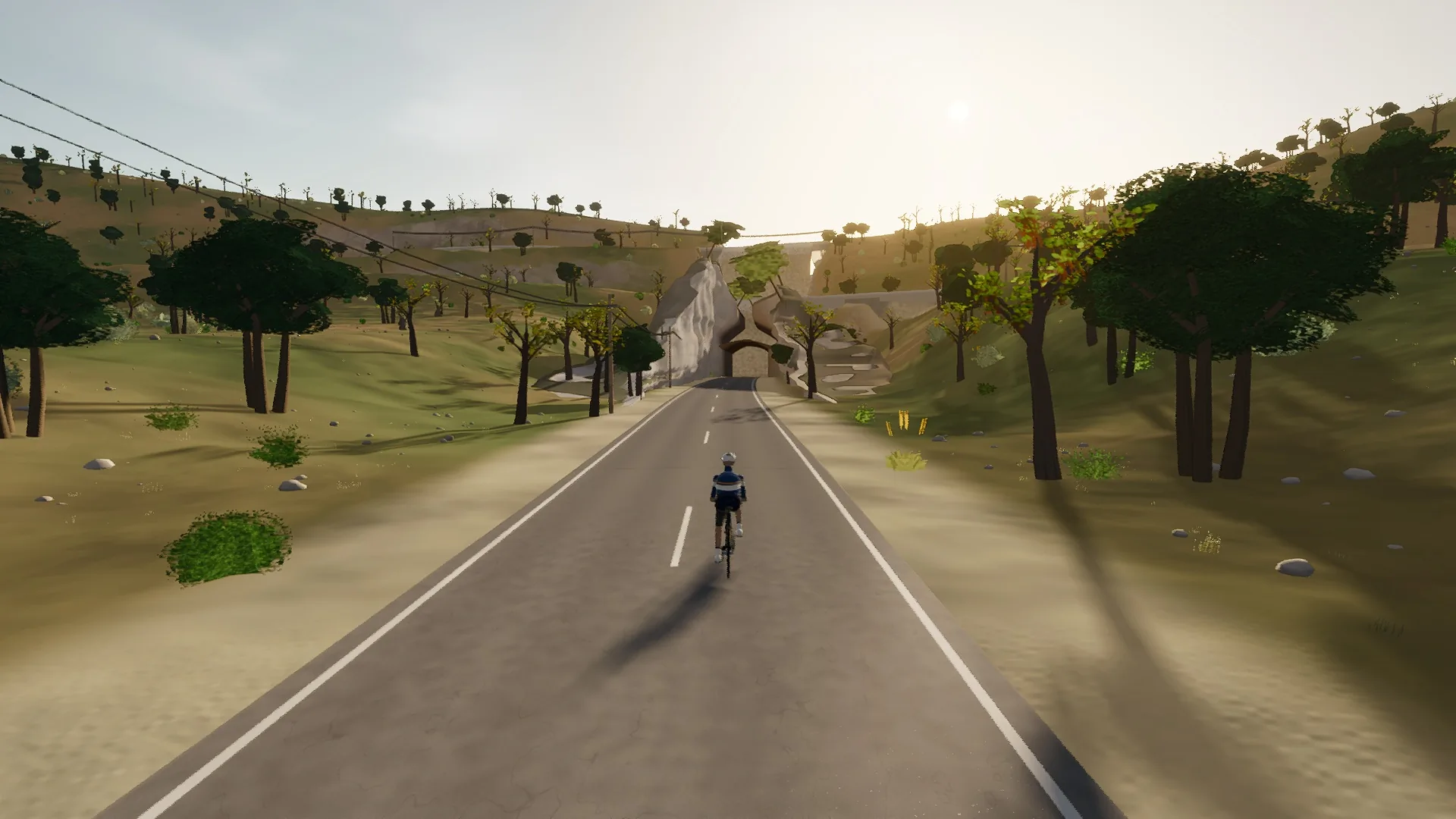 In-game view captured on The túnel des Vidrier, a cycling route in Llevant & East Coast